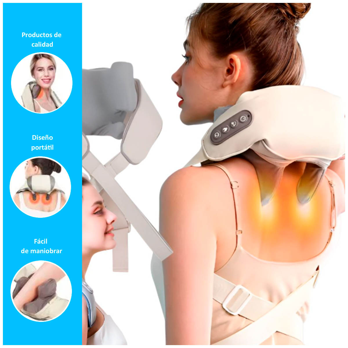 MASAJEADOR MUSCULAR CUELLO CERVICAL Y HOMBROS RECARGABLE - 2