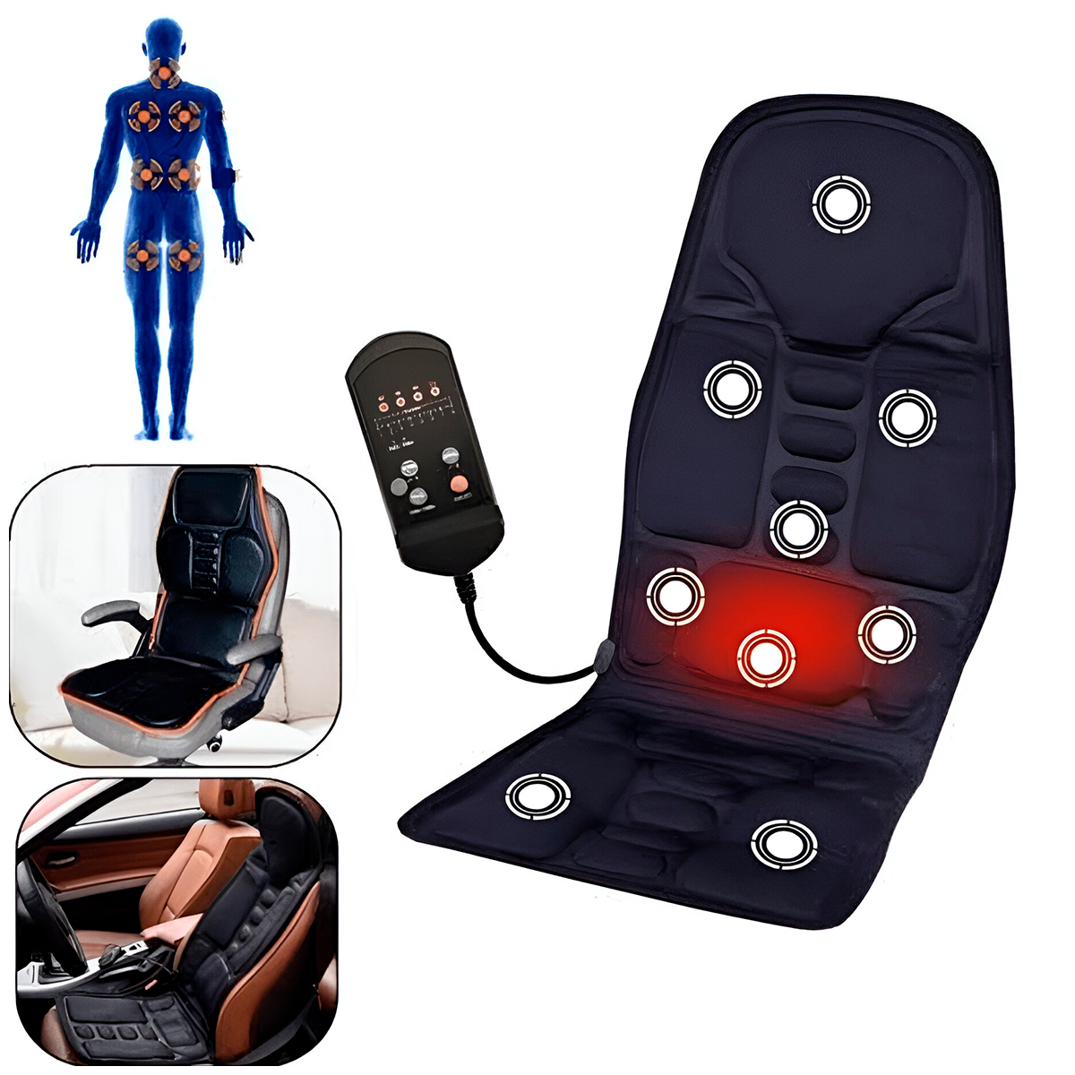 ASIENTO MASAJEADOR DE ALMOFADA ELÉCTRICO CON 220V-12W - 3