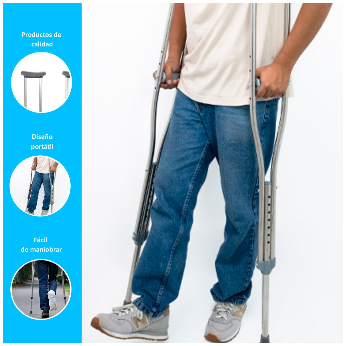 MULETAS ALUMINIO CARE 1 PAR PLOMO - 2