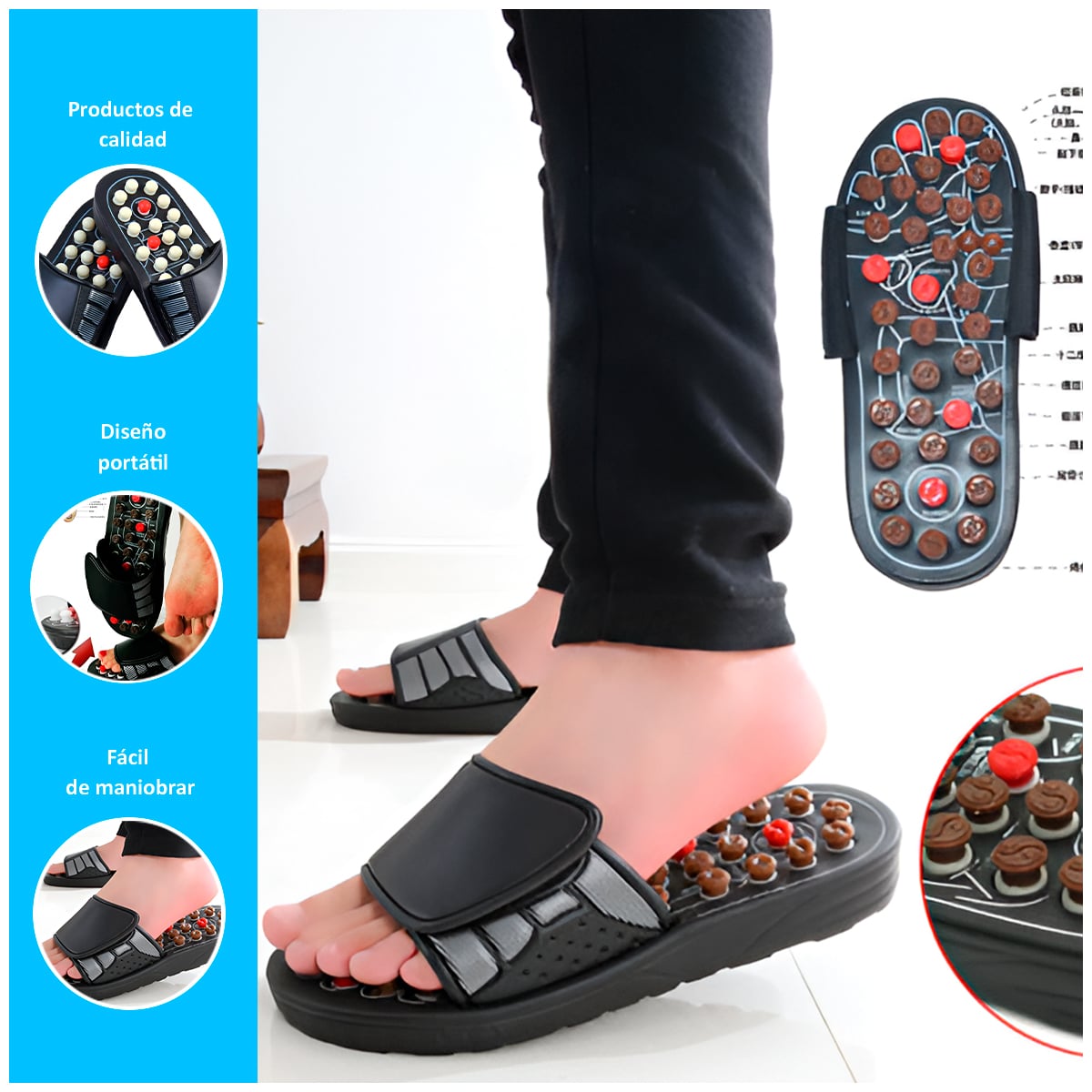 SANDALIAS DE TERAPIA MAGNÉTICA DE ACUPRESIÓN - 2