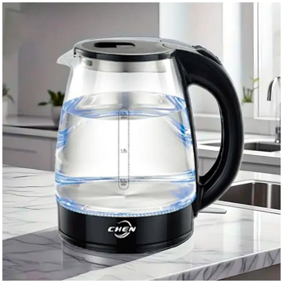 HERVIDOR ELÉCTRICO DE VIDRIO ELEGANTE 2.0 LITROS LUZ LED - 3