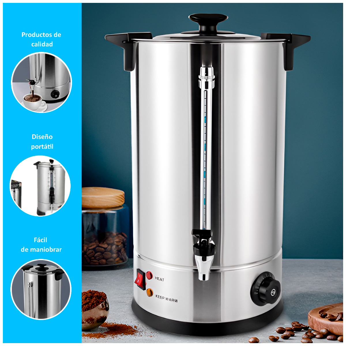 HERVIDOR ELÉCTRICO DE 10 LITROS 1500W - 2