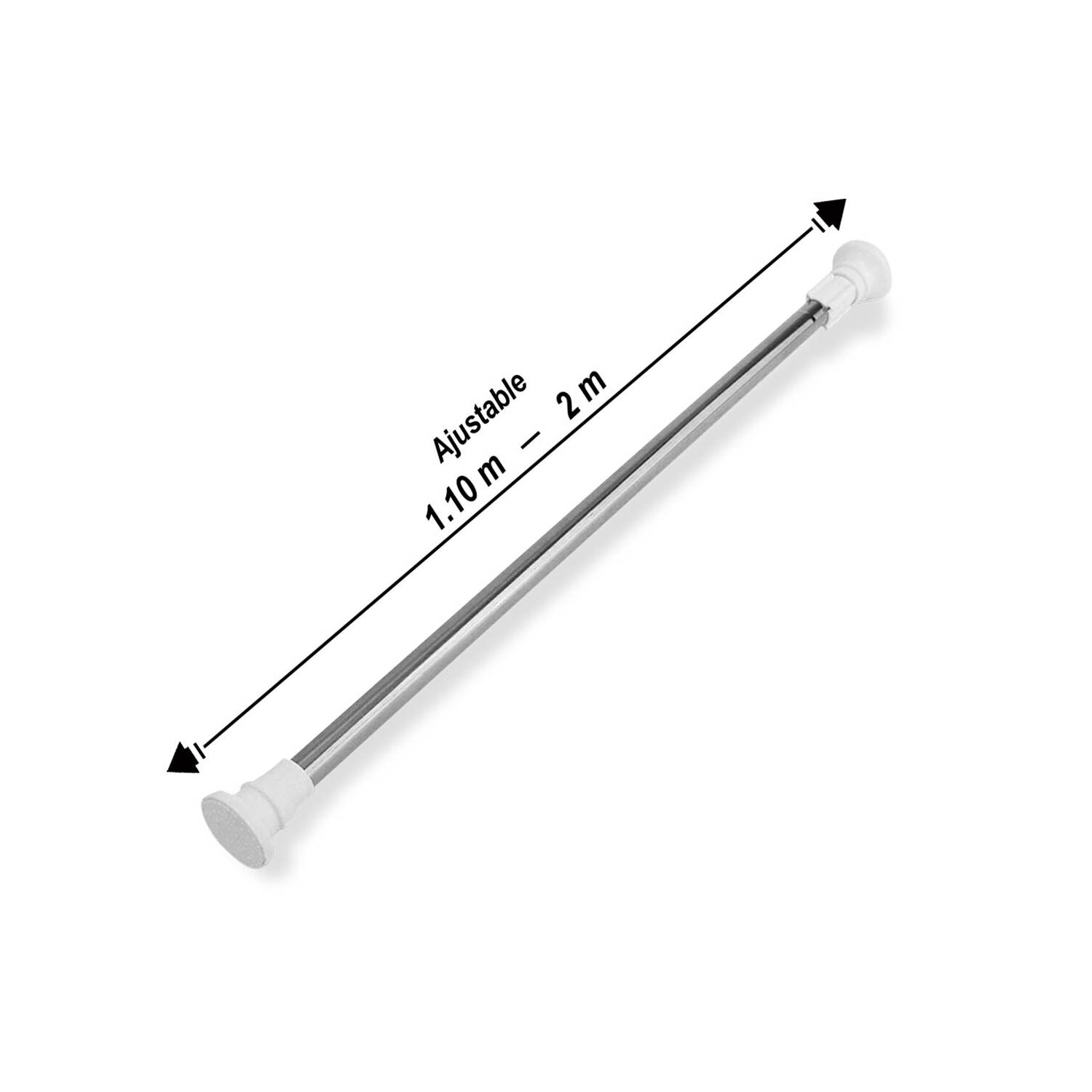 BARRA EXTENSIBLE 200CM PARA CORTINA DE BAÑO - 3