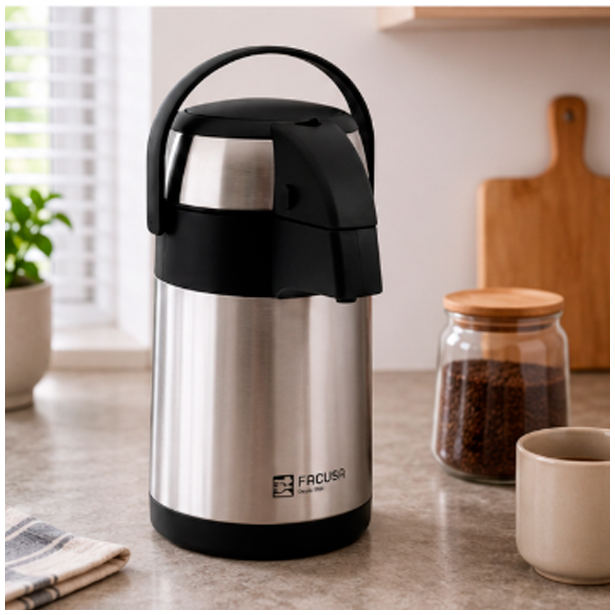 TERMO CLASICO DE ACERO INOXIDABLE DE 3LTS - 3