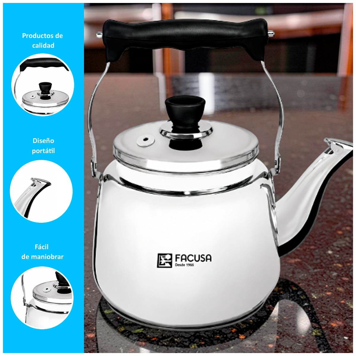TETERA DE ACERO INOXIDABLE DE 4LTS - 2