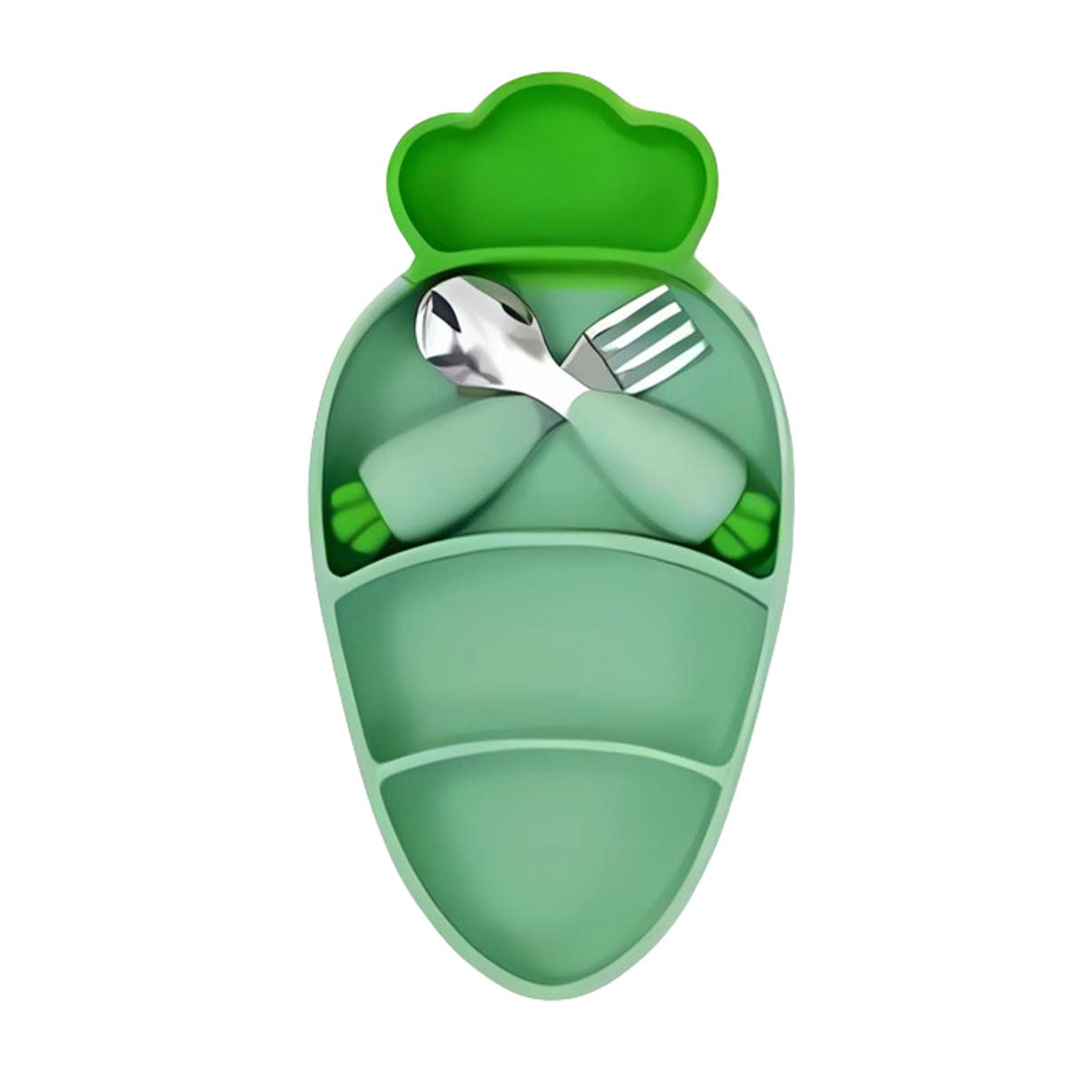SET PLATO Y CUBIERTOS PARA BEBE ESTILO ZANAHORIA - 1