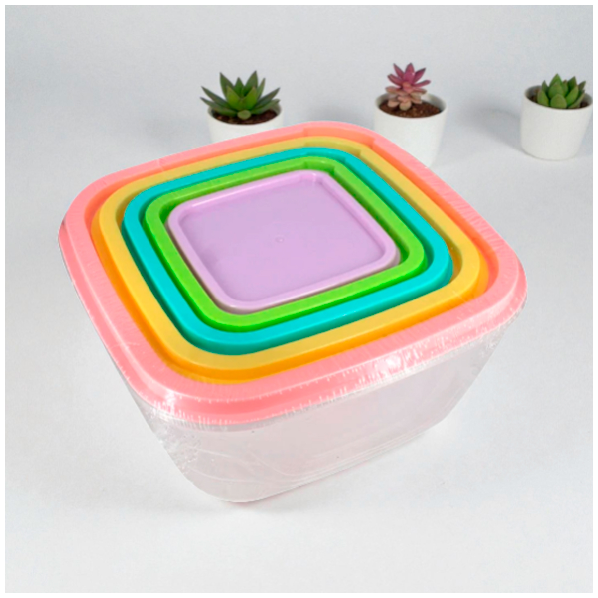 TÁPER RECIPIENTE DE PLÁSTICO SET X5 - 3