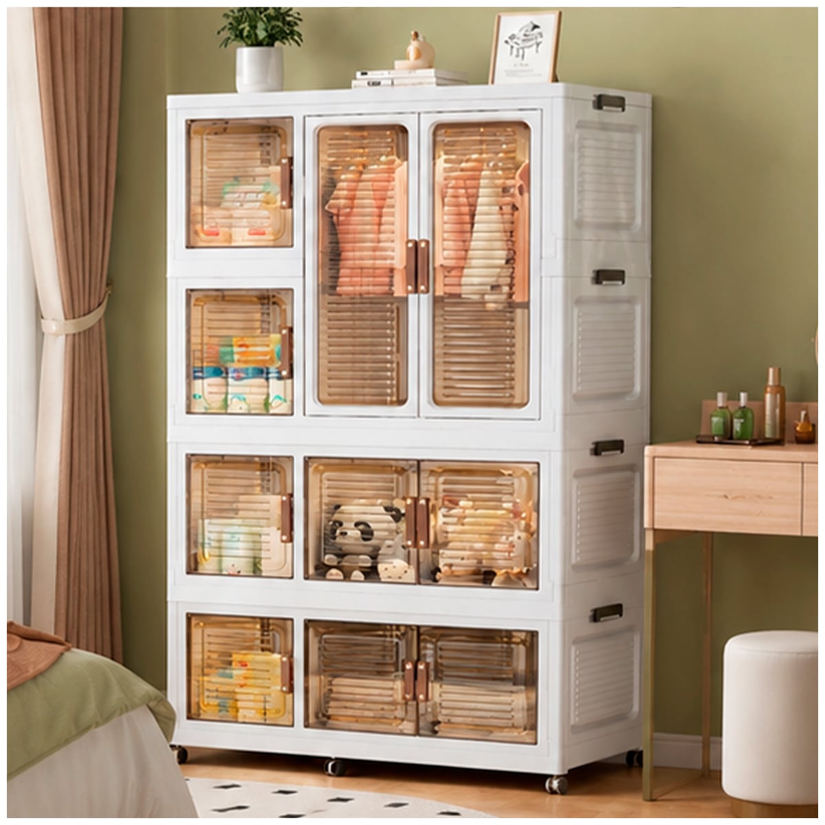 ROPERO ESTILO NORDICO DE 4 PISOS DE 158CM - 3