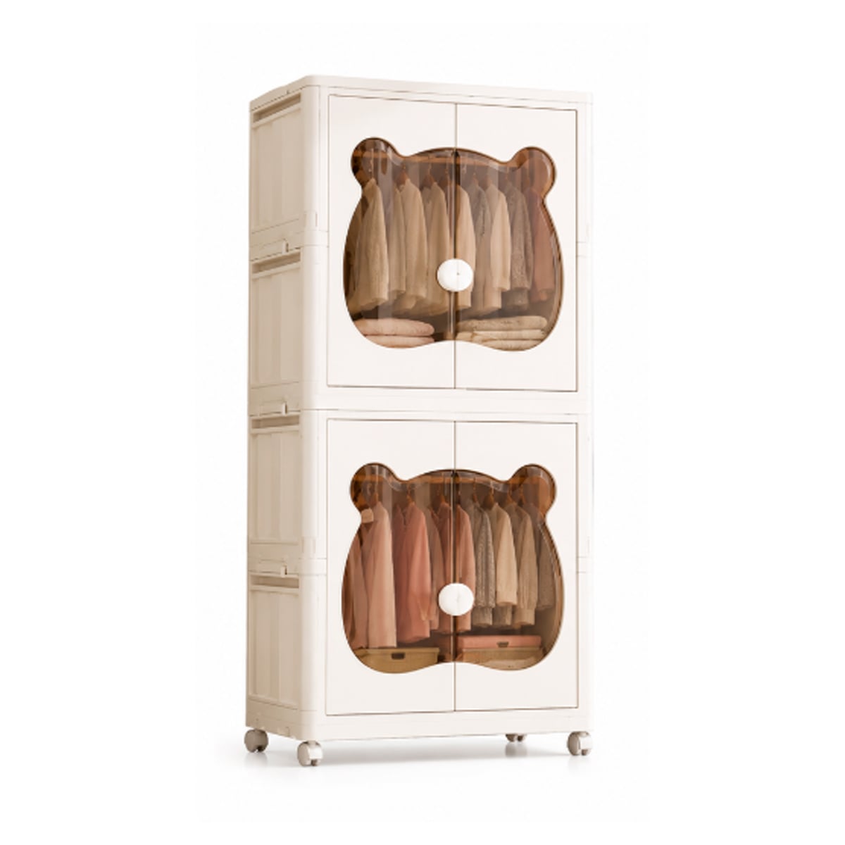 ROPERO DE 2 CUERPOS PLEGABLE DISEÑO PUERTA OSO DE 143CM - 1