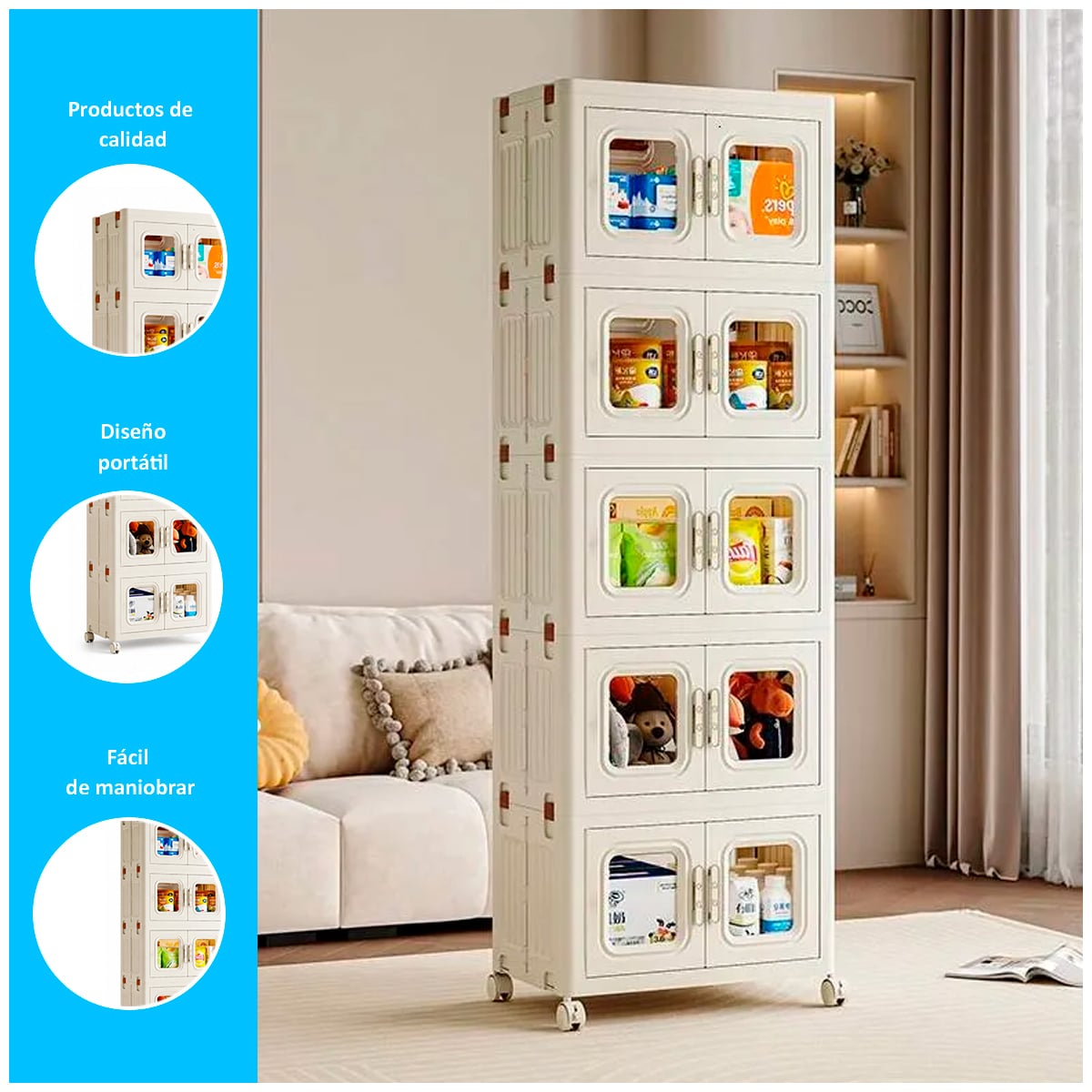 ORGANIZADOR MULTIUSOS DE 5 PISOS DE 146.5CM - 2