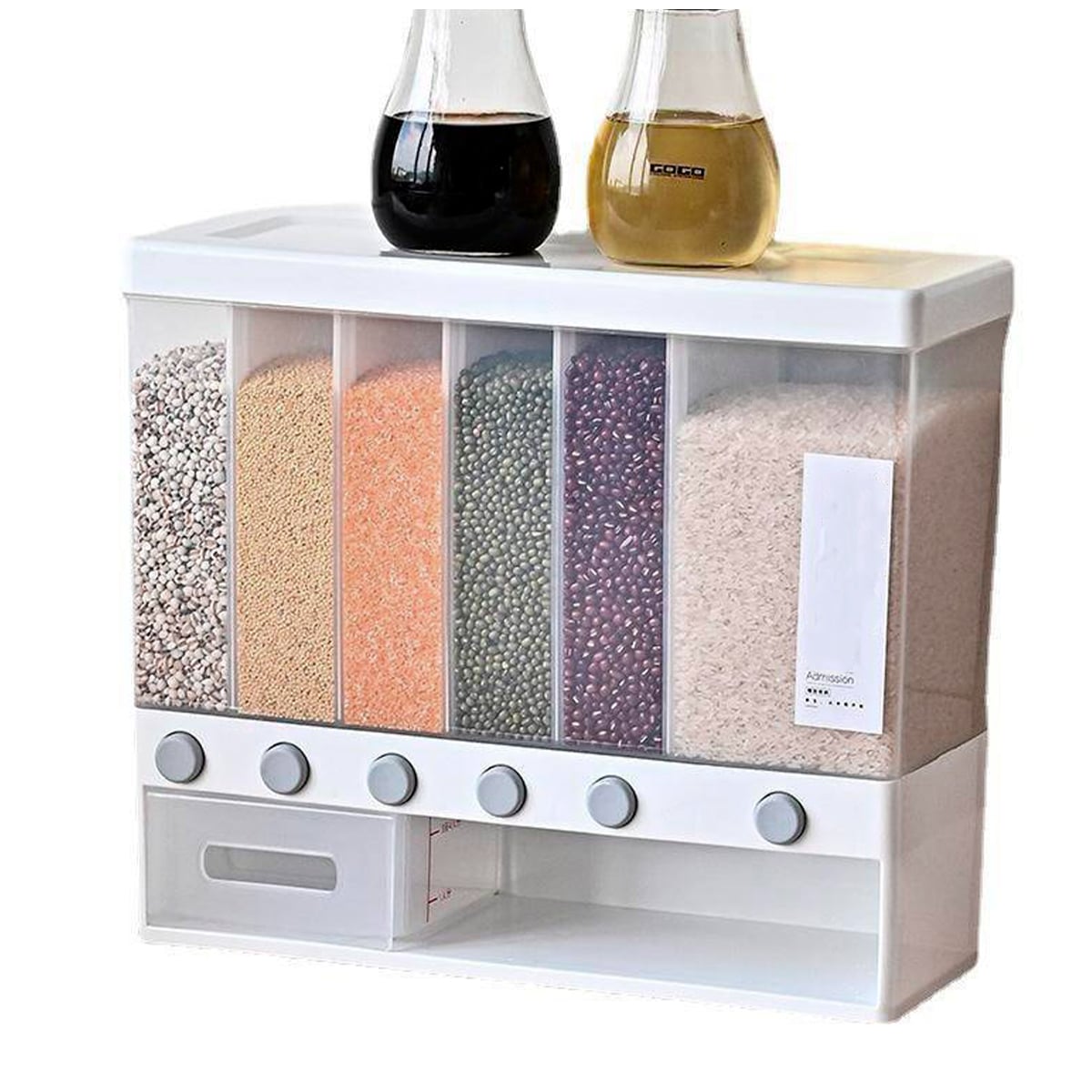 DISPENSADOR 6 ESPACIOS DE GRANOS Y CEREALES - 1