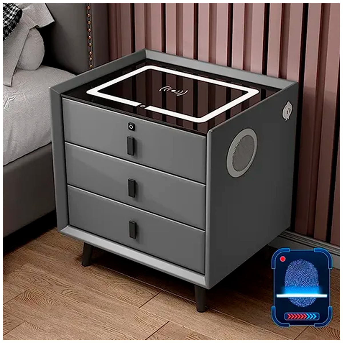 MESA DE NOCHE SMART DE 3 CAJONES - 3