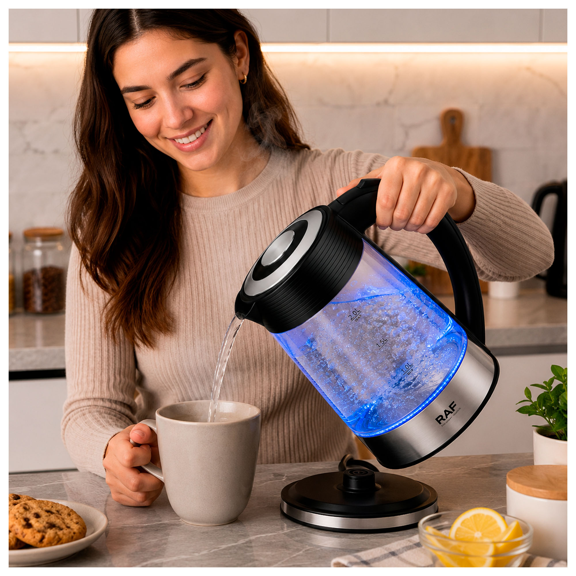 HERVIDOR ELÉCTRICO DE VIDRIO 2L CON LUZ LED Y APAGADO AUTOMÁTICO - 3