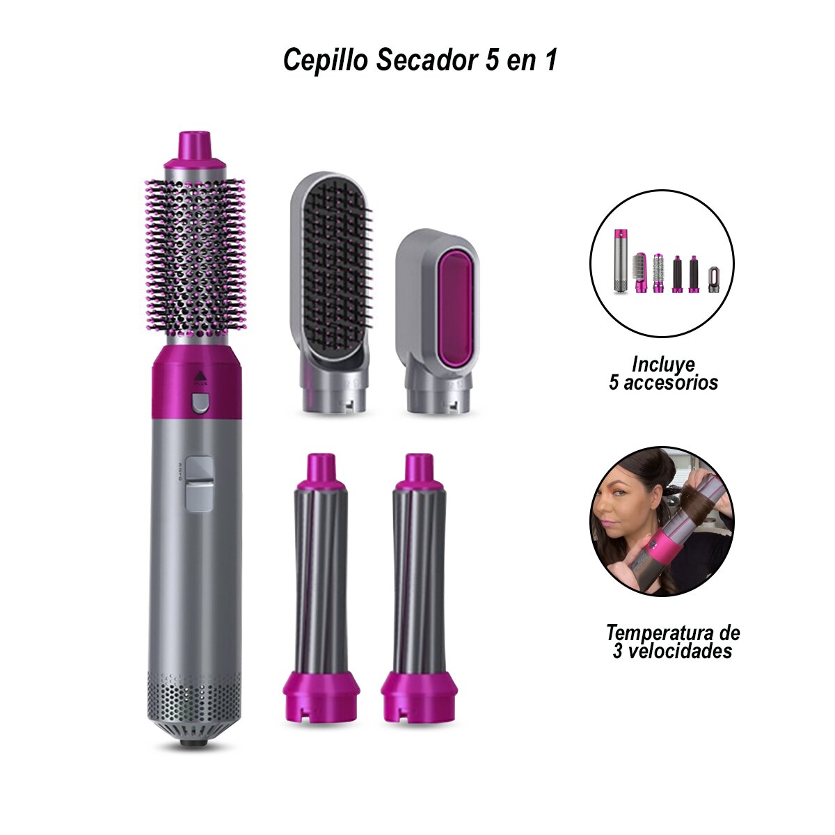 CEPILLO SECADOR DE CABELLO 5 EN 1 - 1