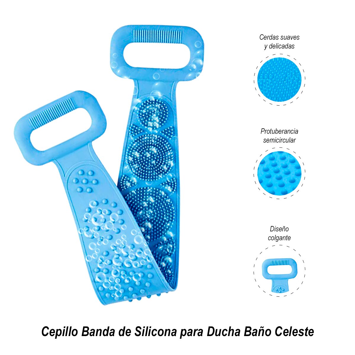 CEPILLO BANDA DE SILICONA PARA DUCHA BAÑO - 1