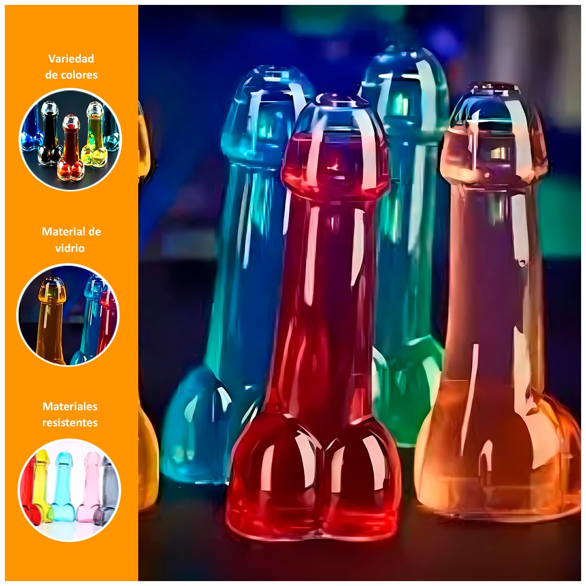 COPA DE VIDRIO DE 150ML FORMA DE MIEMBRO PARA FIESTAS - 2
