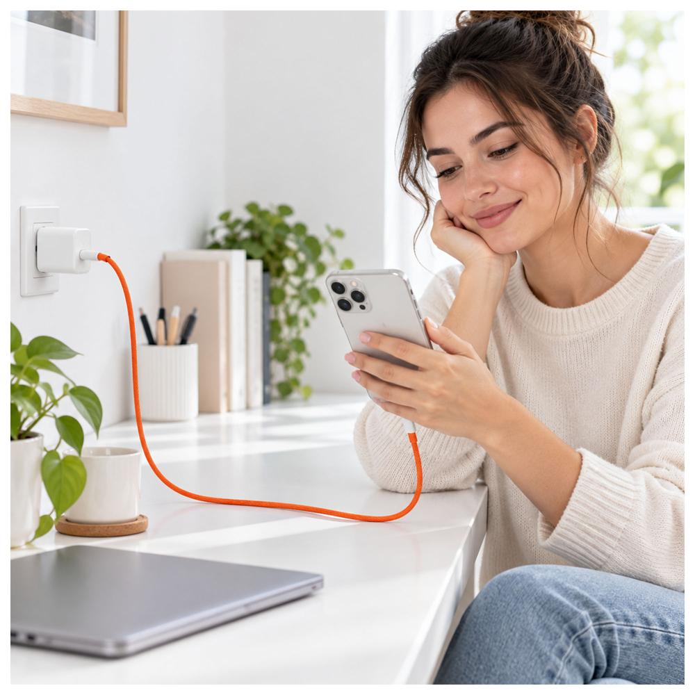 CABLE USB-C A USB-C TRENZADO 60W DE 1M - 3