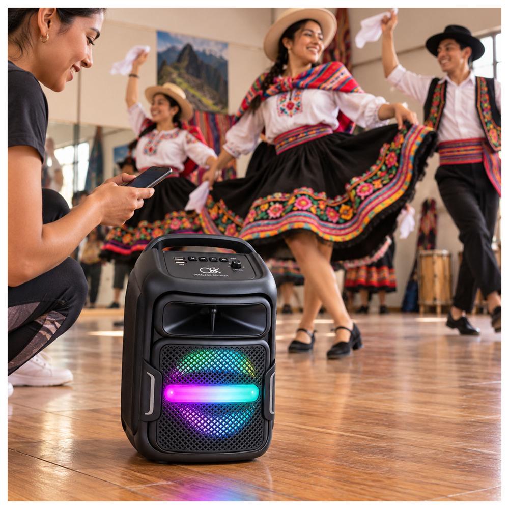 PARLANTE PORTÁTIL BLUETOOTH 4 PULG CON LUCES LED Y FUNCIÓN TWS - 3