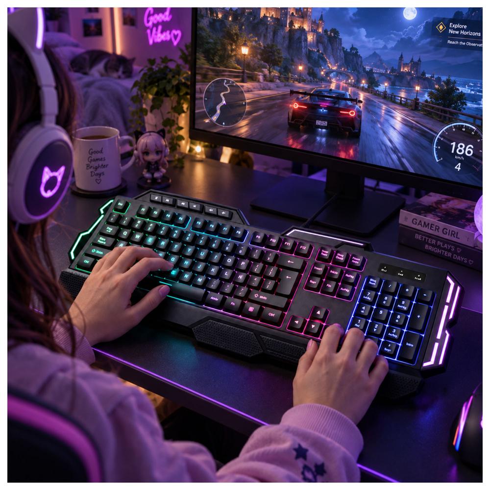 TECLADO GAMER RGB FULL SIZE USB CON ANTI-GHOSTING - 3