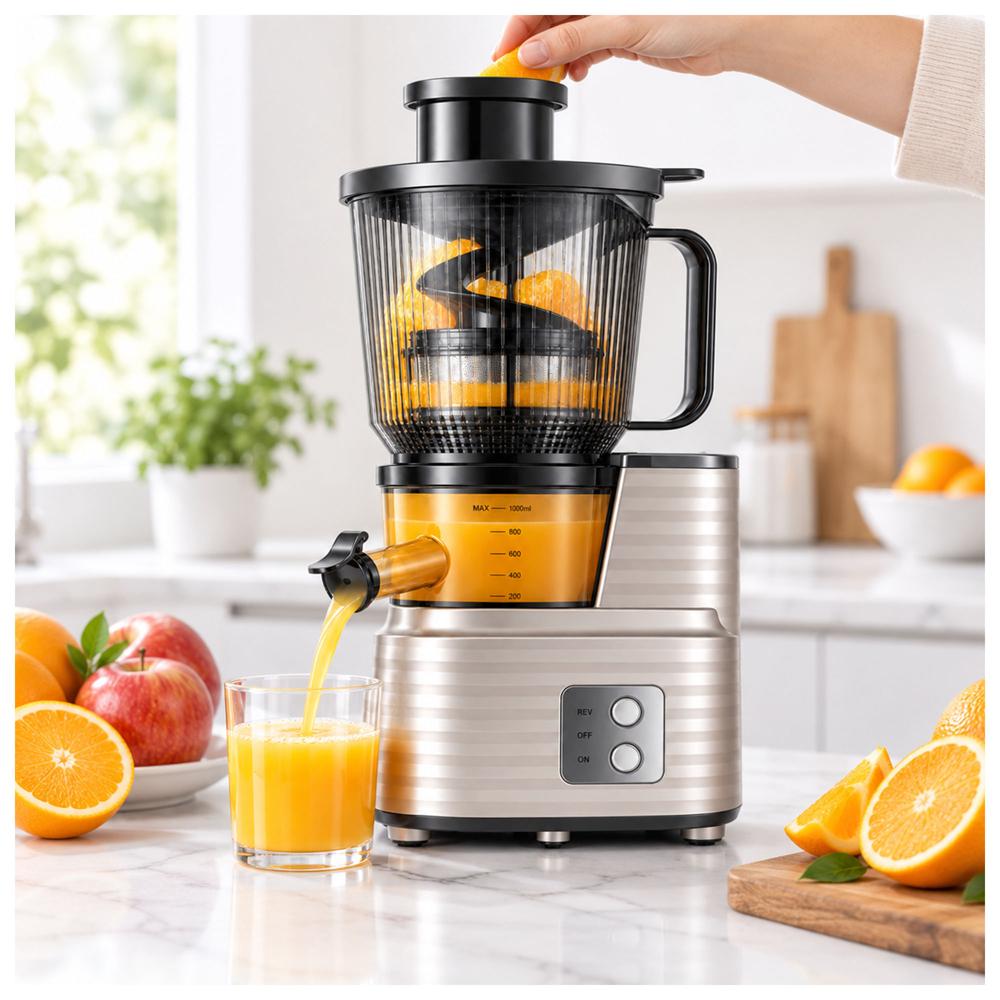 EXTRACTOR DE JUGOS DE PRENSADO LENTO 1L 250W CON BOCA ANCHA 135 MM - 3