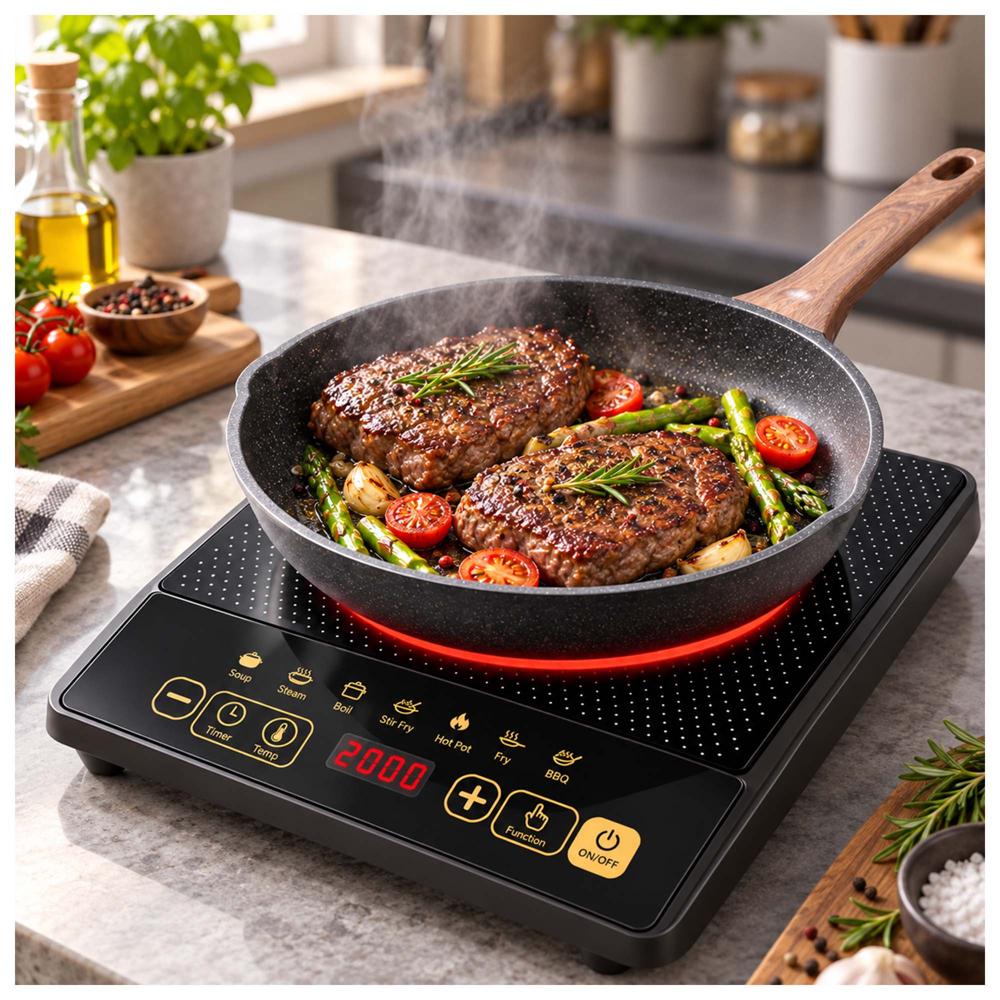 COCINA ELÉCTRICA PORTÁTIL 1 HORNILLA 2000W CON PANTALLA LED - 3