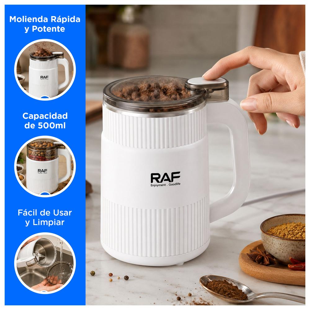 MOLINILLO ELÉCTRICO MULTIFUNCIONAL PARA CAFÉ GRANOS Y ESPECIAS 500ML 300W - 2