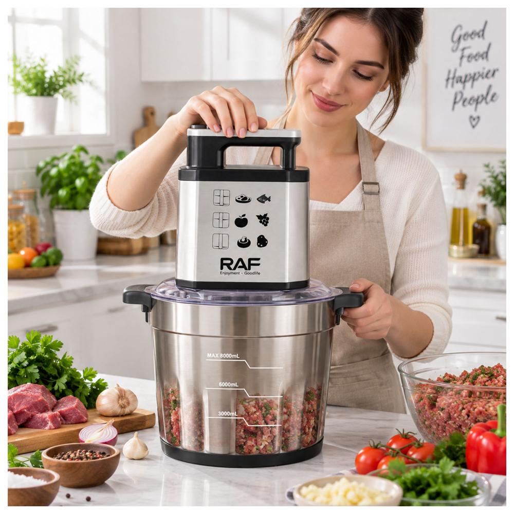 PROCESADOR DE ALIMENTOS ELÉCTRICO 8L 1000W CON CUCHILLAS DE ACERO - 3