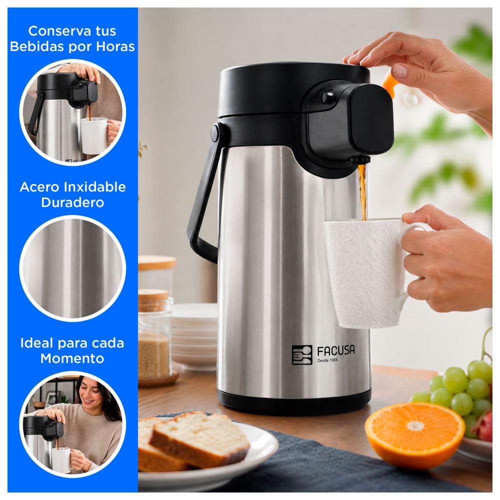 TERMO SIFÓN 2.9 LITROS DE ACERO INOXIDABLE CON AMPOLLA DE VIDRIO - 2