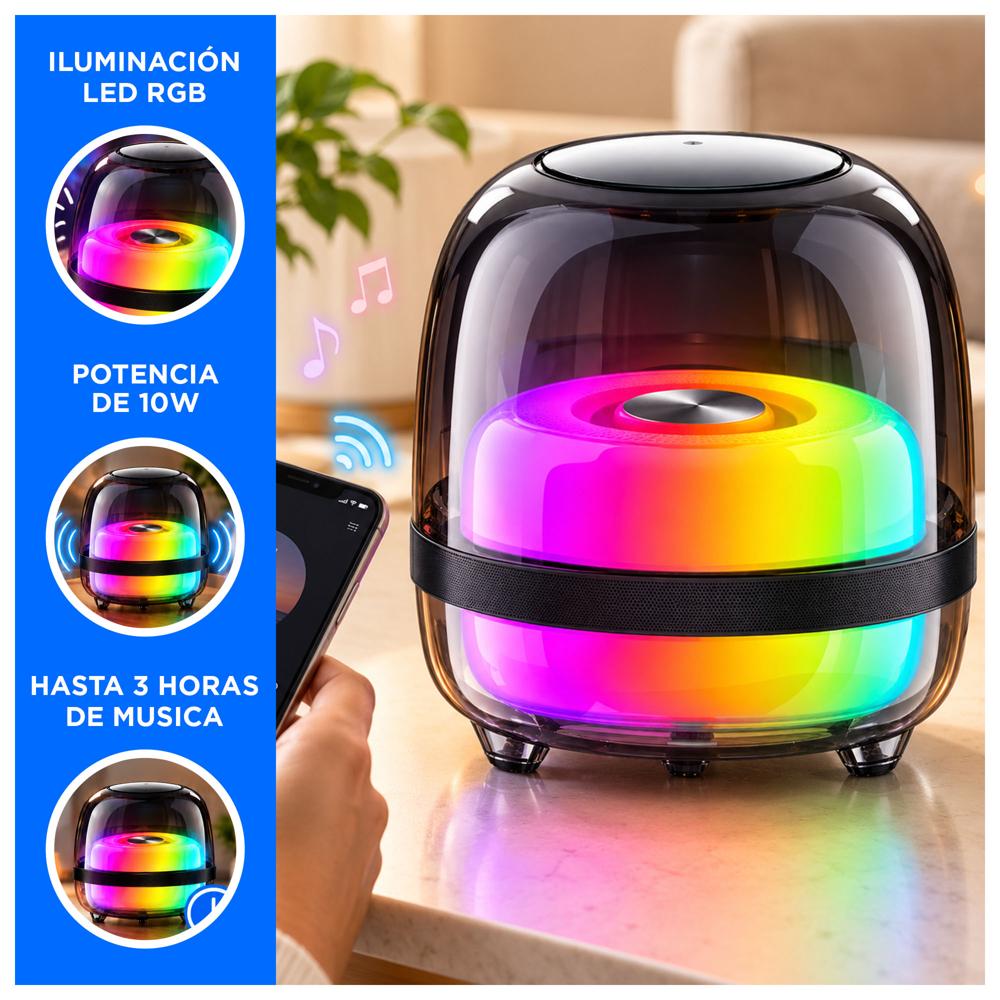 PARLANTE PORTÁTIL INALÁMBRICO DE 10W CON ILUMINACIÓN LED Y AUTONOMÍA DE 3 HORAS - 2