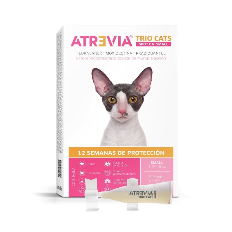 ANTIPULGAS GATO ATREVIA 1.2 - 2.8 KG TRIO SPOT ON SMALL X 1 PIPETA - 1