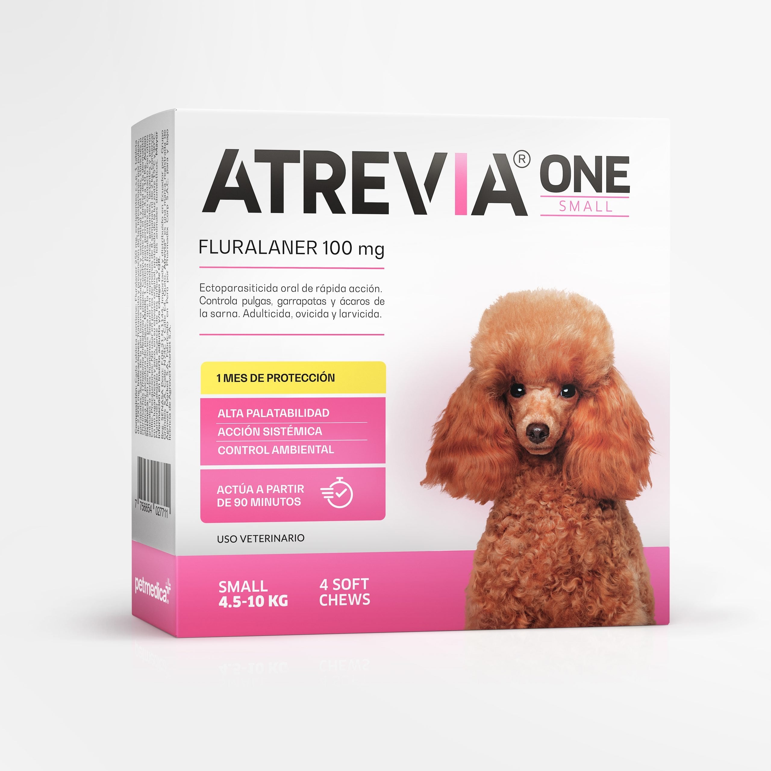 ANTIPULGAS PERRO ATREVIA 4.5-10KG ONE SMALL X 4 TABLETA - 1