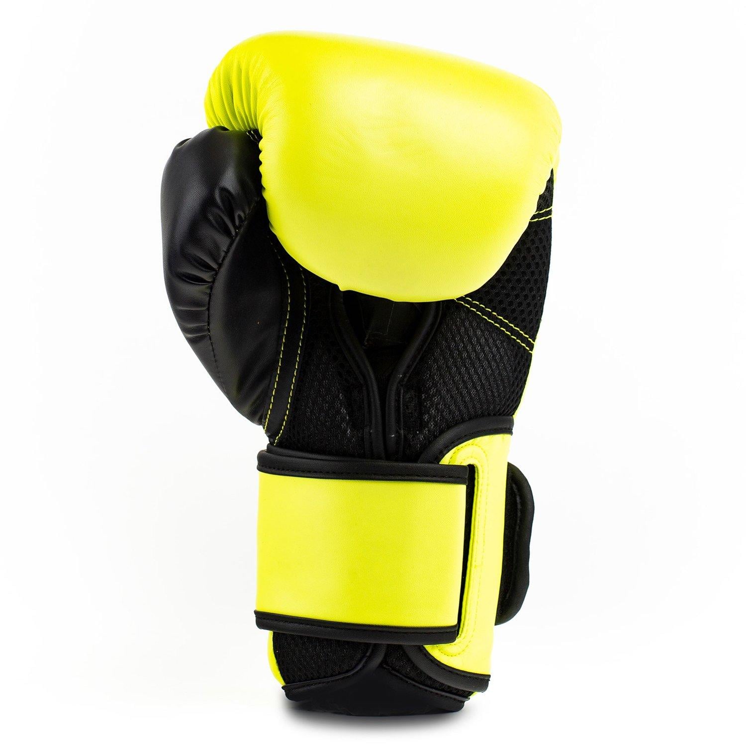 GUANTES BOXEO ECOCUERO EVERLAST P00002315 POWERLOCK 2 TR HOOK Y LOOP AM NEON NEGRO - 3