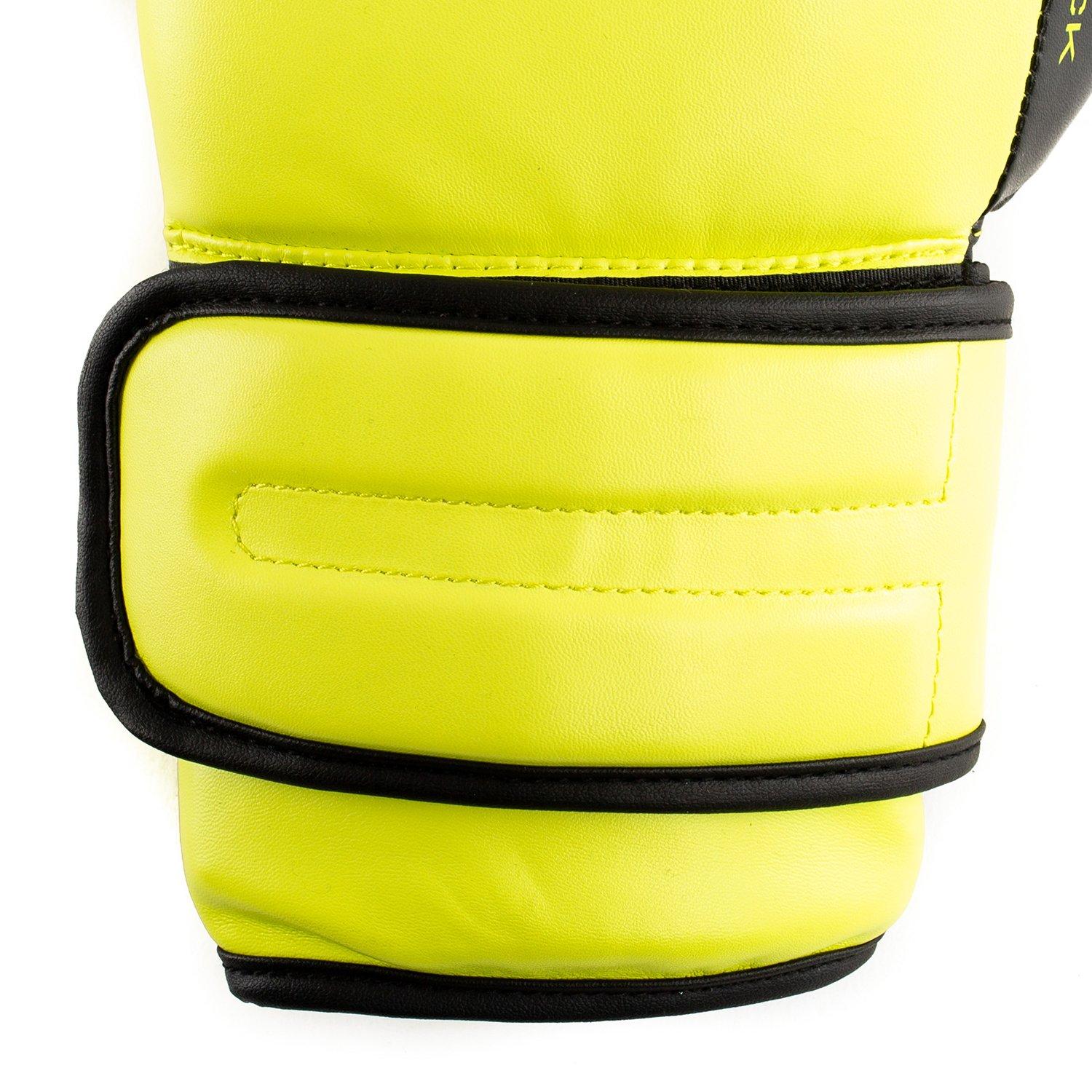 GUANTES BOXEO ECOCUERO EVERLAST P00002315 POWERLOCK 2 TR HOOK Y LOOP AM NEON NEGRO - 4