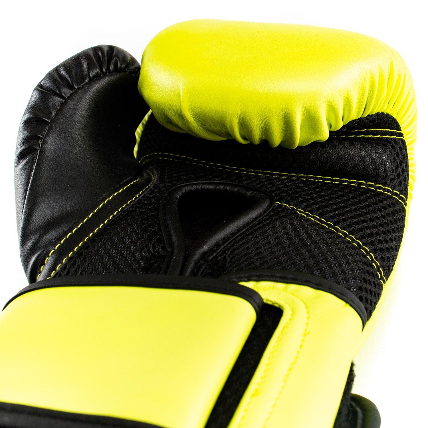 GUANTES BOXEO ECOCUERO EVERLAST P00002315 POWERLOCK 2 TR HOOK Y LOOP AM NEON NEGRO - 5