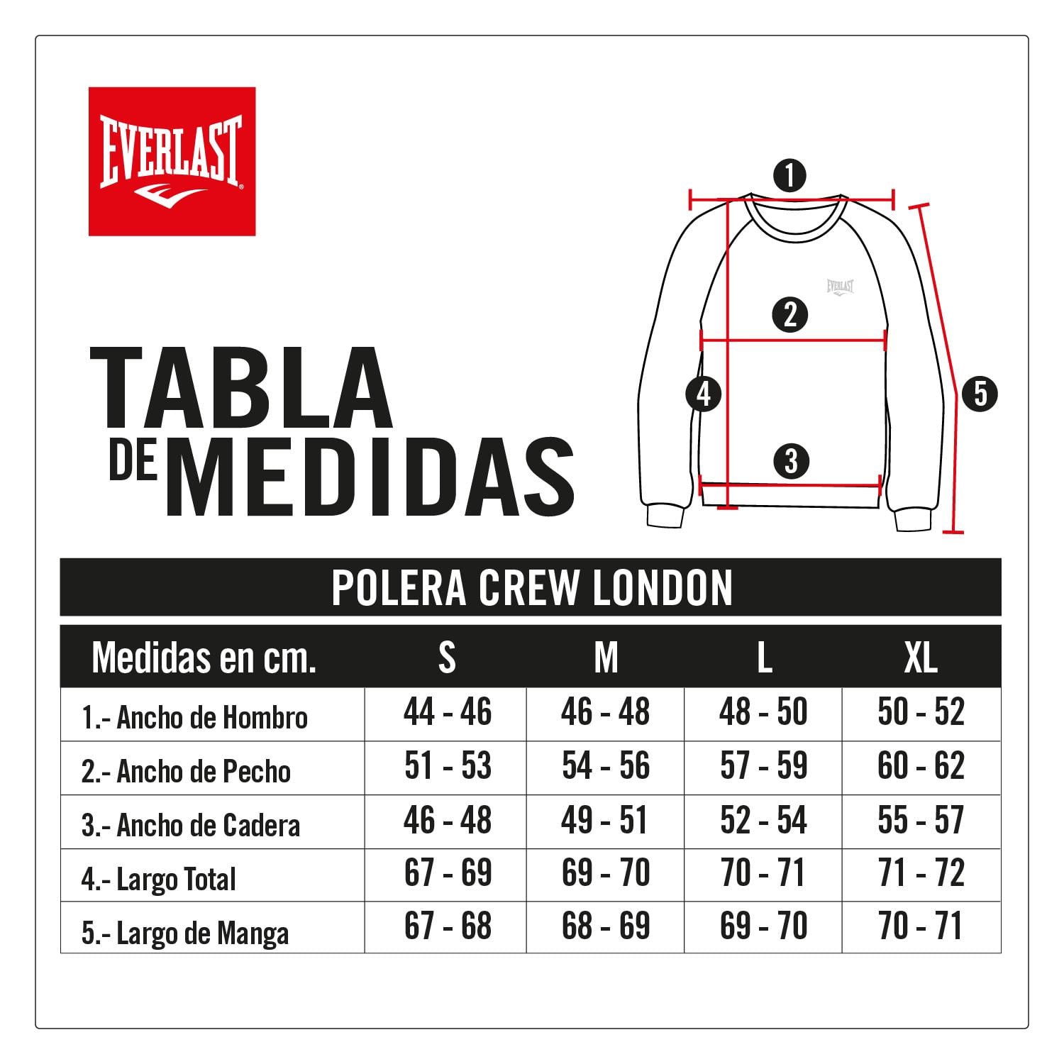 POLERA ALGODÓN HOMBRE EVERLAST EHA2212 CREW LONDON - 6