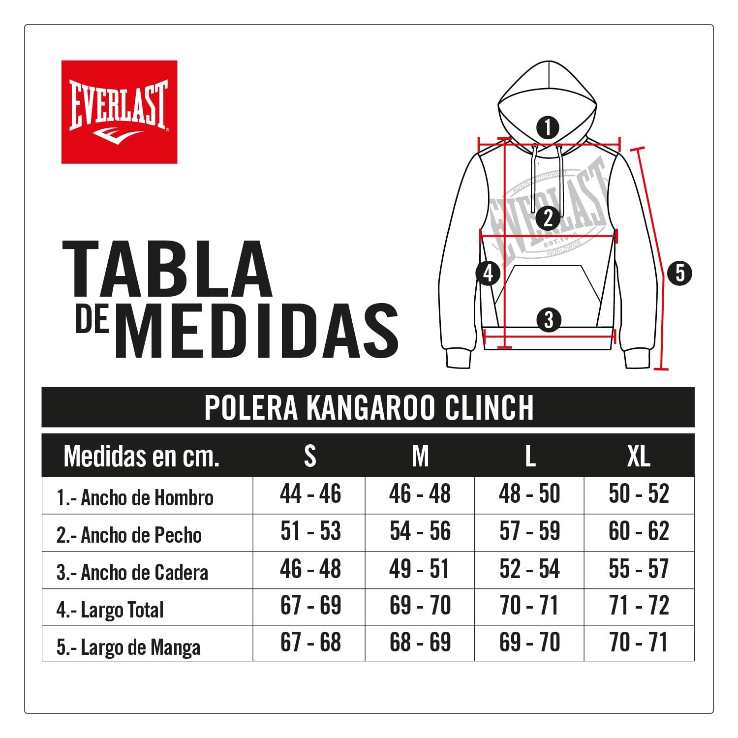 POLERA ALGODÓN HOMBRE EVERLAST EHW2216 KANGAROO CLINCH - 5