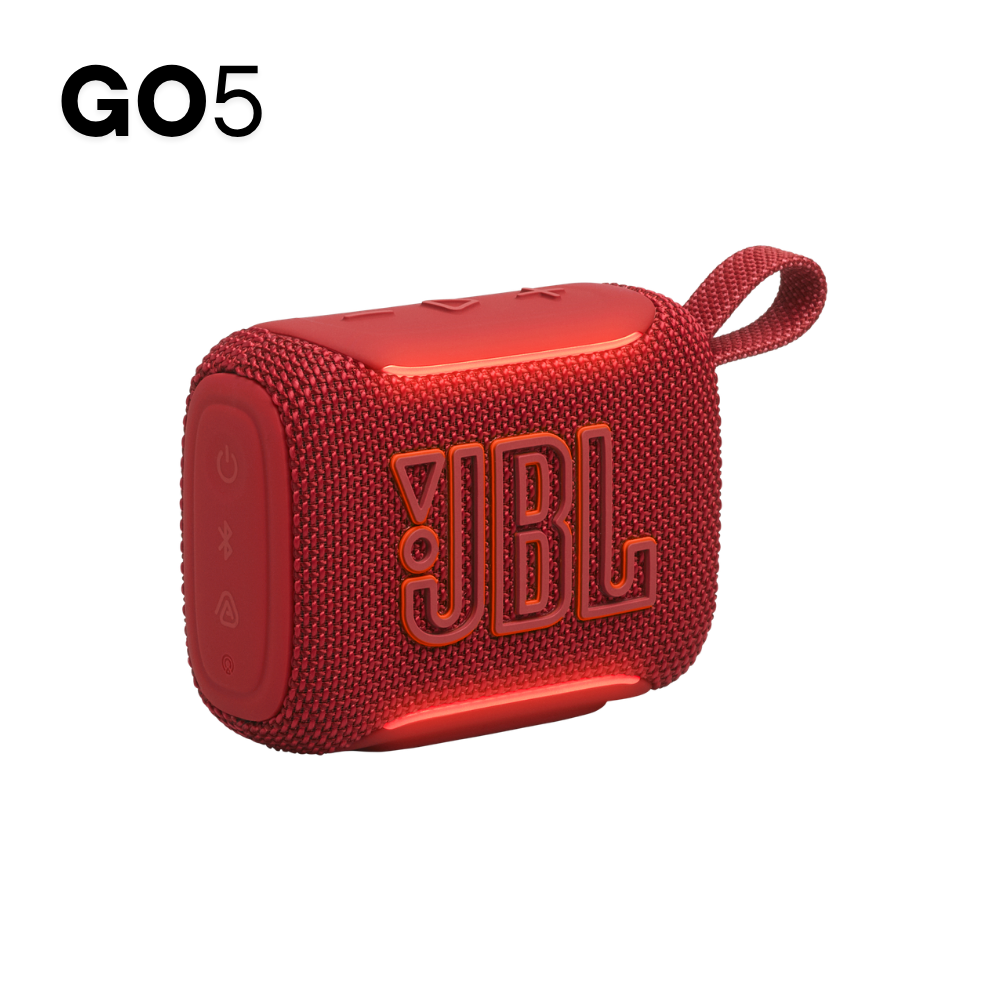 PARLANTE JBL GO5 ROJO CON LUZ AMBIENTAL CON EMPAREJAMIENTO AIRTOUCH - 1