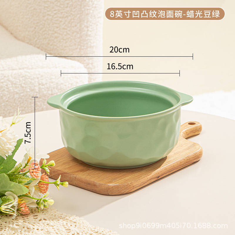 TAZÓN DE CERÁMICA CON TAPA ESTILO NÓRDICO 700 ML - VERDE - 3