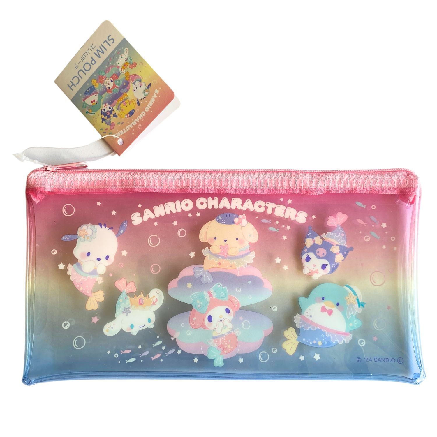 CARTUCHERA SLIM POUCH TRANSPARENTE SANRIO CHARACTERS 20 CM - 1