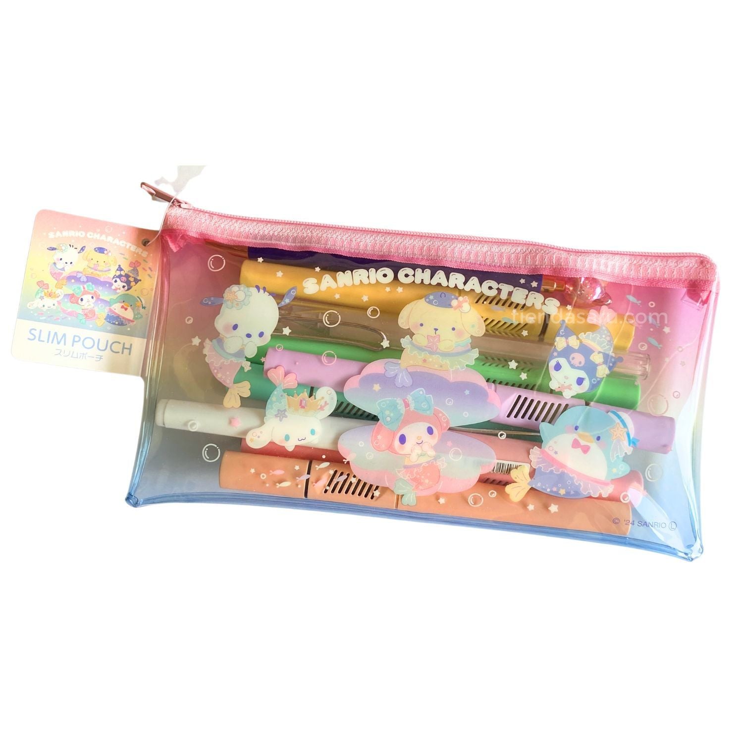 CARTUCHERA SLIM POUCH TRANSPARENTE SANRIO CHARACTERS 20 CM - 2