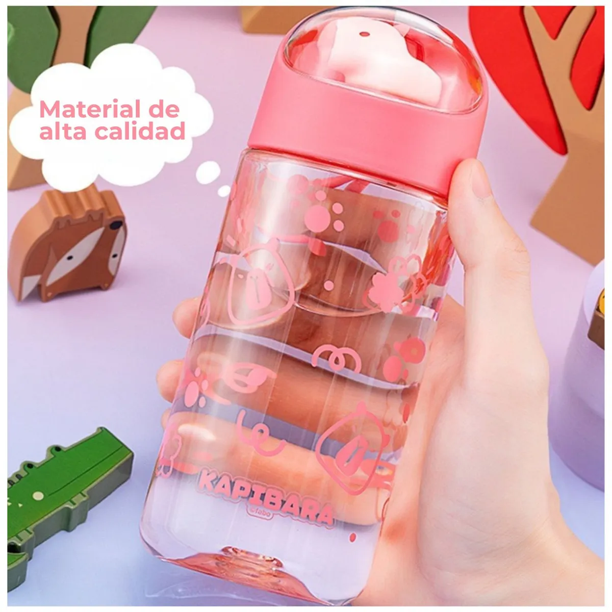BOTELLA DE PLÁSTICO TRITÁN KAPIBARA ROSA 500 ML - 2