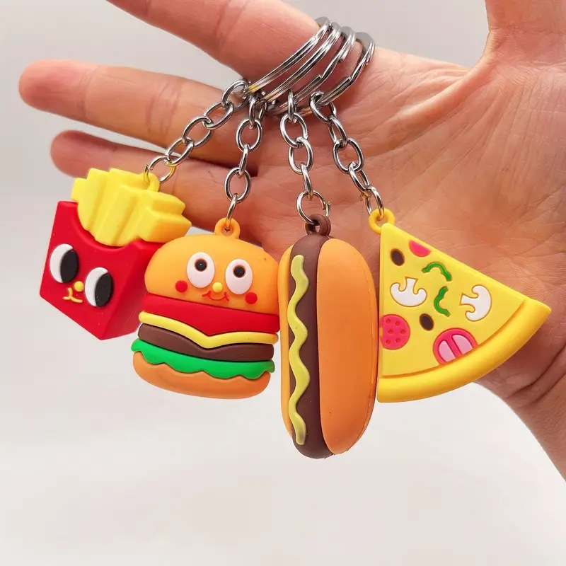 DOCENA DE LLAVEROS COMIDA CHATARRA PARA SORPRESA DE CUMPLEAÑOS - 1
