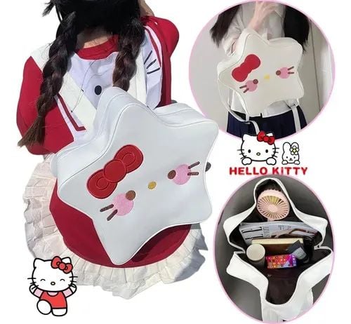 MOCHILA HELLO KITTY ESTRELLA CUERO PU 37 CM - 3