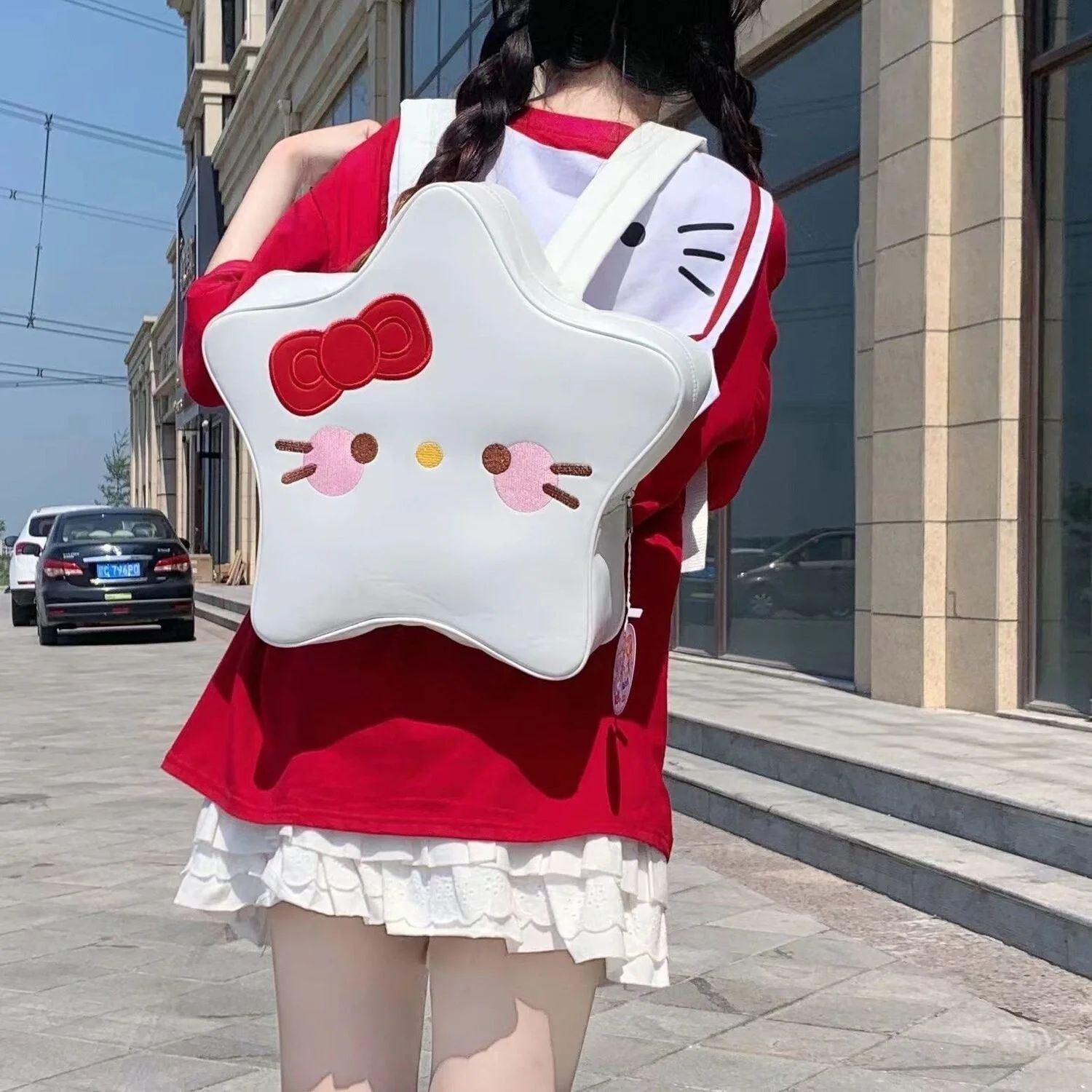 MOCHILA HELLO KITTY ESTRELLA CUERO PU 37 CM - 4