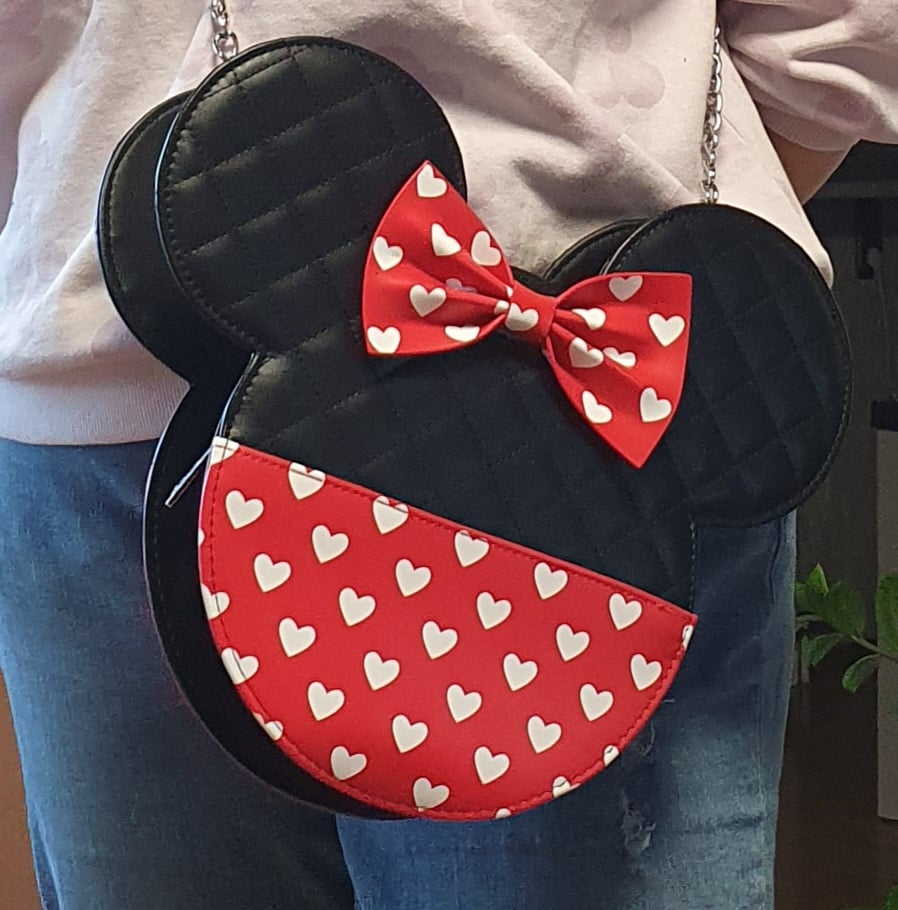 cartera minnie mickey mouse loungefly crossbody cuero pu - 2