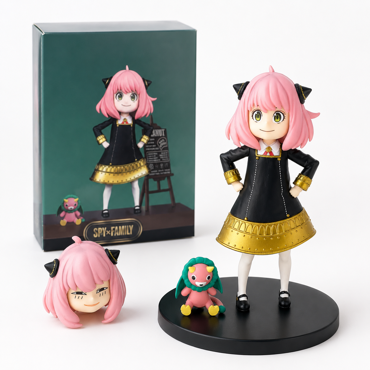 FIGURA DE COLECCIÓN ANYA FORGER – SPY X FAMILY 17 CM | INCLUYE CABEZAS INTERCAMBIABLES Y SEÑOR QUIMERA - 1