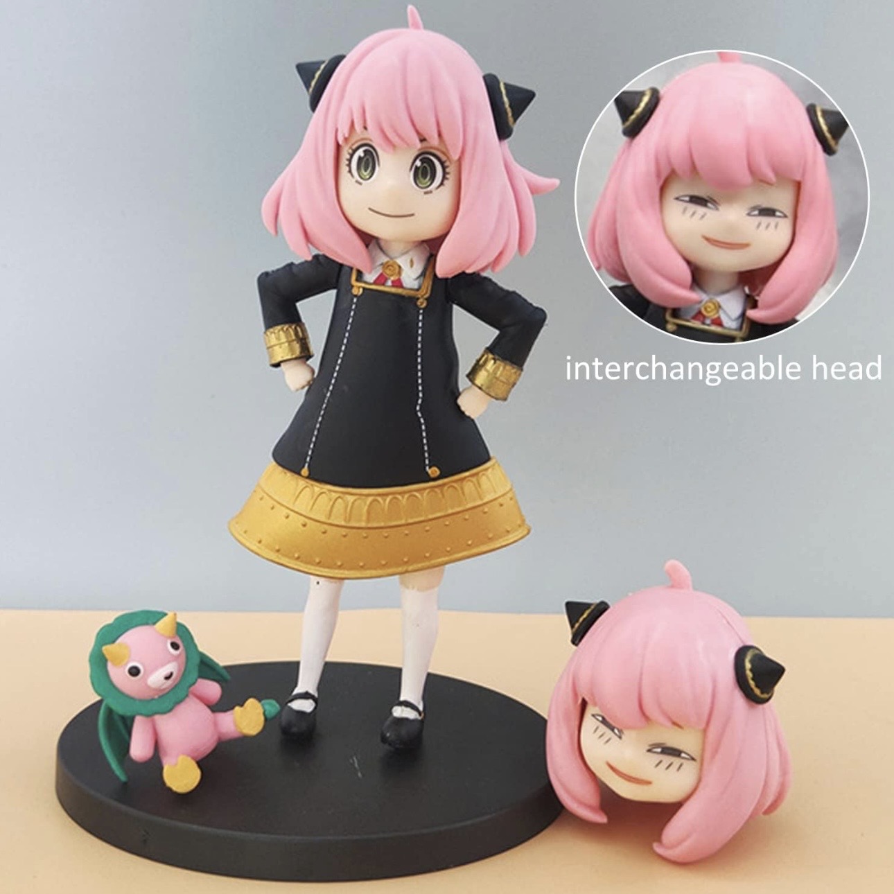 FIGURA DE COLECCIÓN ANYA FORGER – SPY X FAMILY 17 CM | INCLUYE CABEZAS INTERCAMBIABLES Y SEÑOR QUIMERA - 2