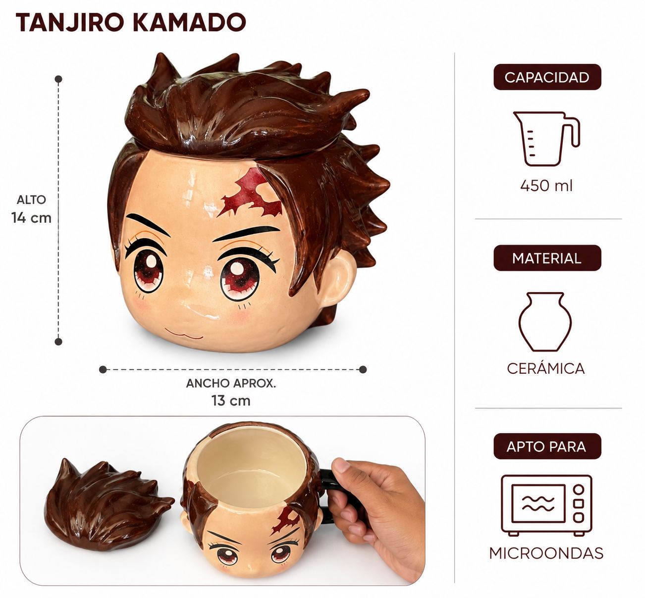 TAZA TANJIRO DEMON SLAYER 450 ML - 3