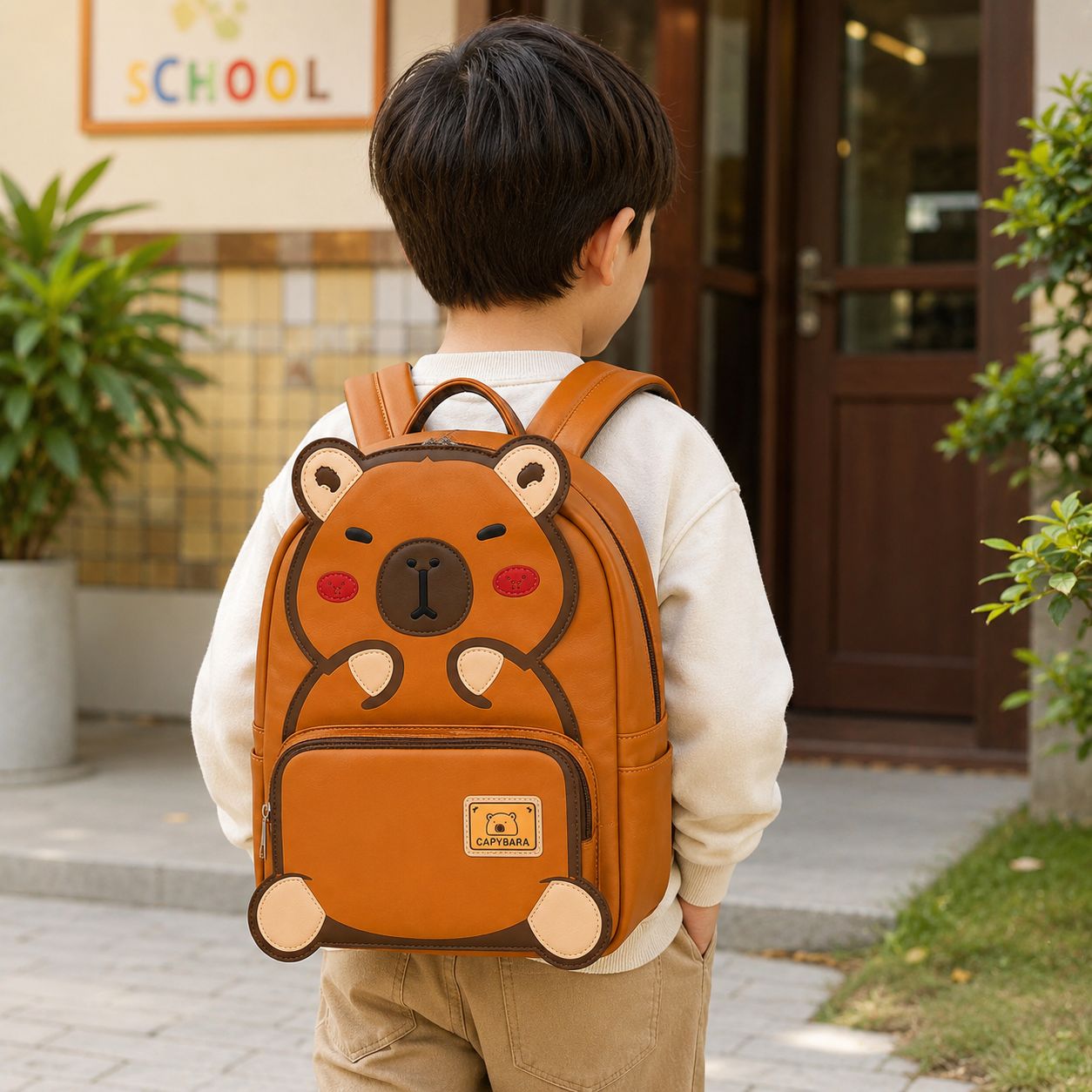MOCHILA CAPIBARA CUERO PU TAMAÑO A4 - 2