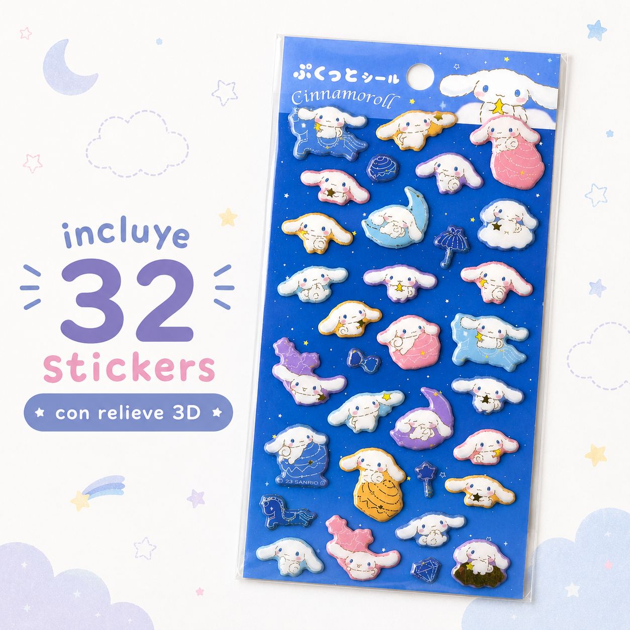 SET DE STICKERS 3D CINNAMOROLL SANRIO JAPÓN - 3